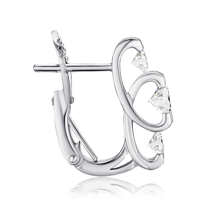 Золоті сережки з екодіамантами. Артикул 51775-L/02/1/11913