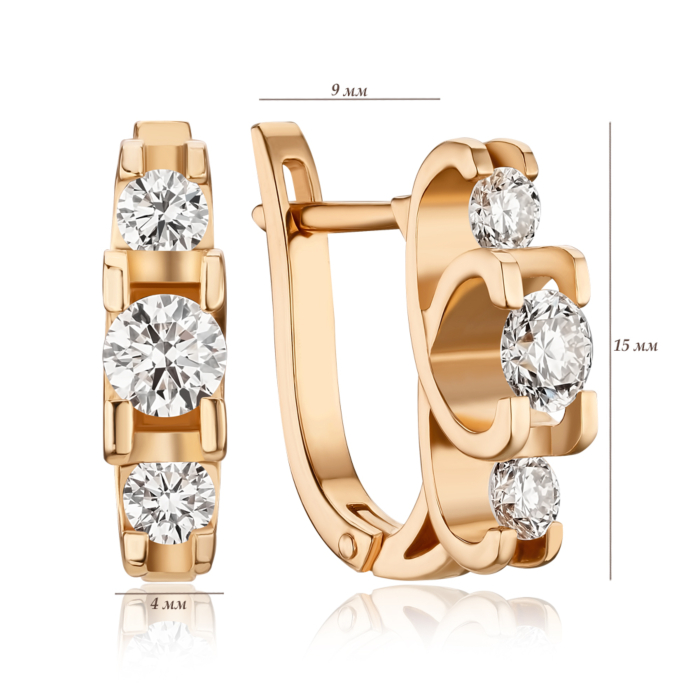 Золоті сережки з діамантами 51775/01/0/10976