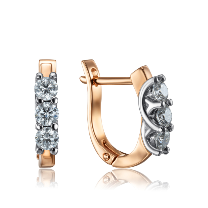 Золотые серьги с бриллиантами. Артикул 51798/3