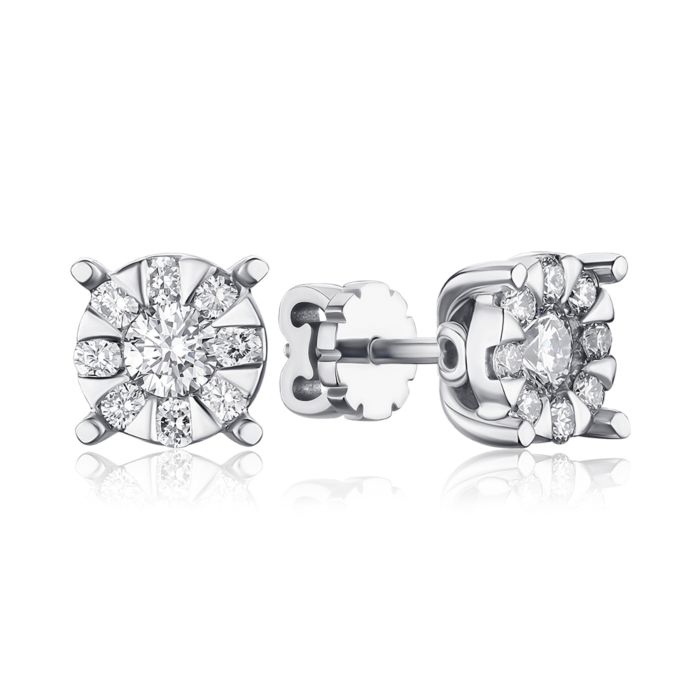 Золоті сережки-пусети з діамантами 51801/02/1/8099