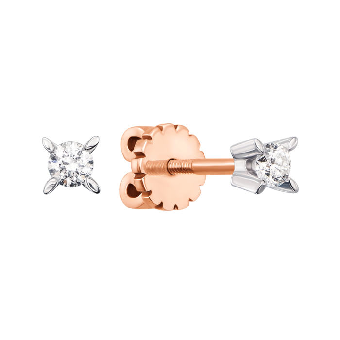 Золотые пуссеты с бриллиантами. Артикул 51818/2.5