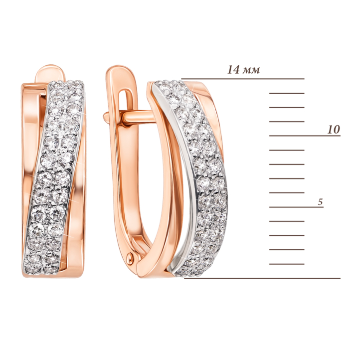 Золоті сережки з діамантами. Артикул 51835/1