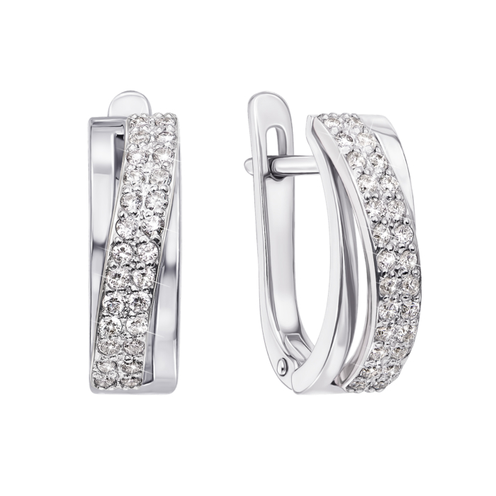 Золоті сережки з діамантами. Артикул 51835/02/1/8032