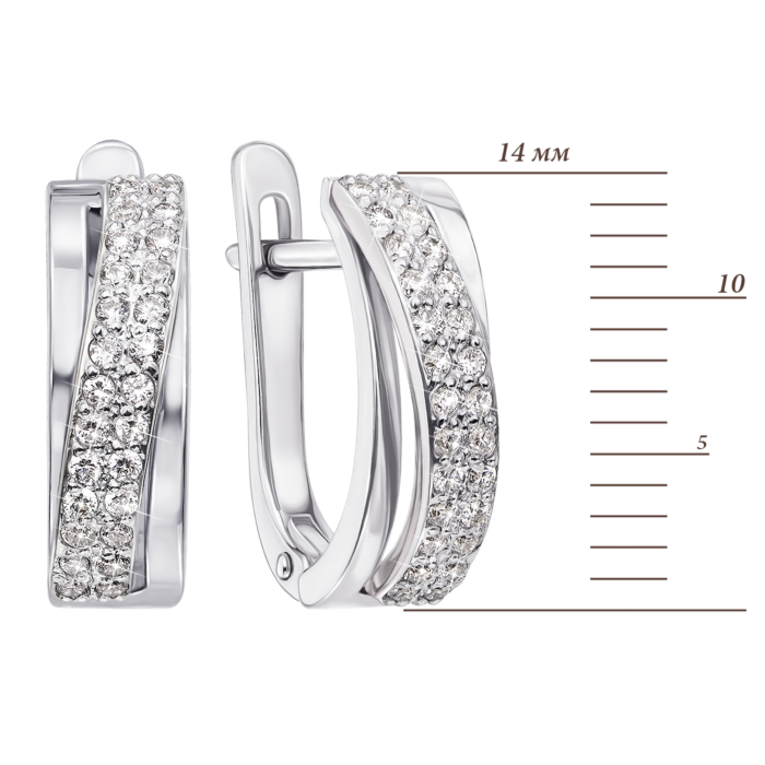 Золоті сережки з діамантами. Артикул 51835/02/1/8032