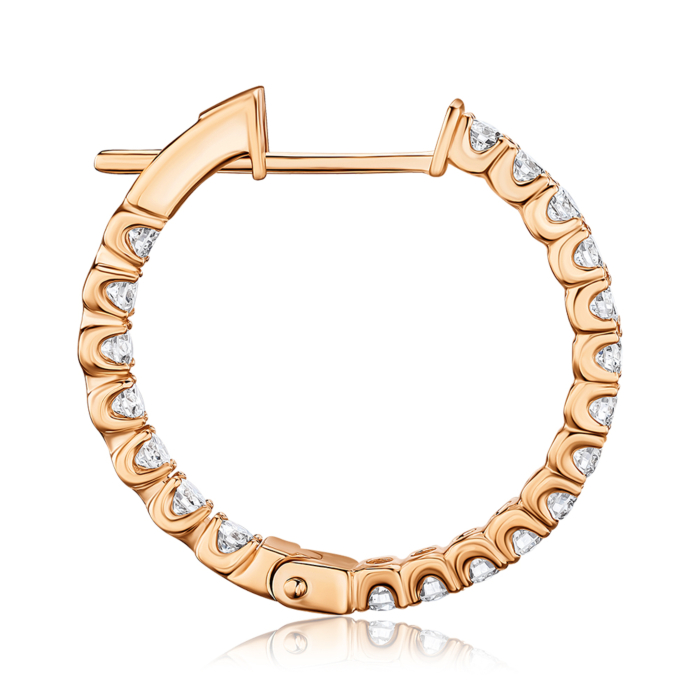 Золоты серьги-конго с экобриллиантами. Артикул 51840-L/01/0/11911