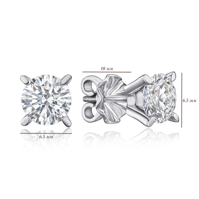 Золотые серьги с экобриллиантами. Артикул 51848-6-L/02/1/11923