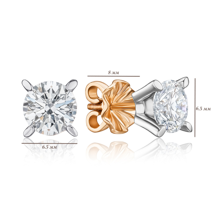 Золотые серьги с экобриллиантами. Артикул 51848-6-L/14/1/11923