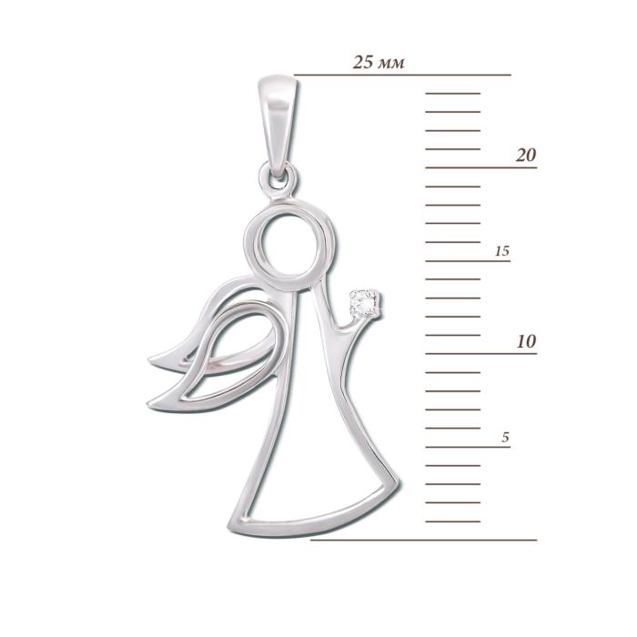 Золота підвіска «Янгол» з діамантом. Артикул 51904/1,25б