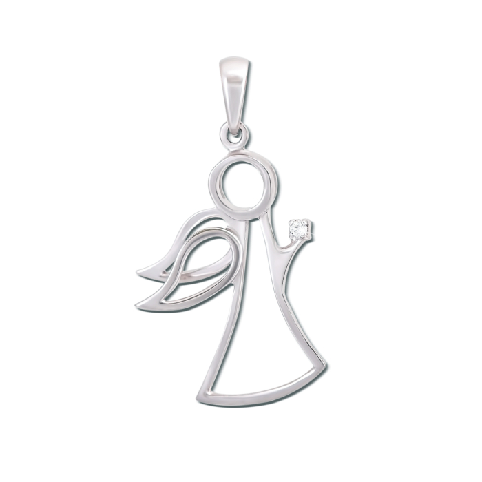 Золота підвіска «Янгол» з діамантом. Артикул 51904/1,25б