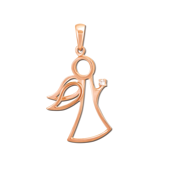 "Золота підвіска «Янгол» з діамантом. Артикул 51904/1