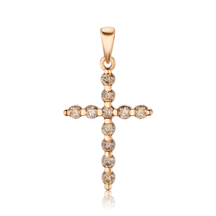Золотий хрестик з діамантами 51923/01/0/8277