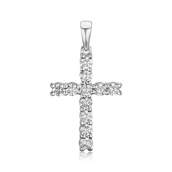 Золотий хрестик з діамантами. Артикул 51926/02/1/8563