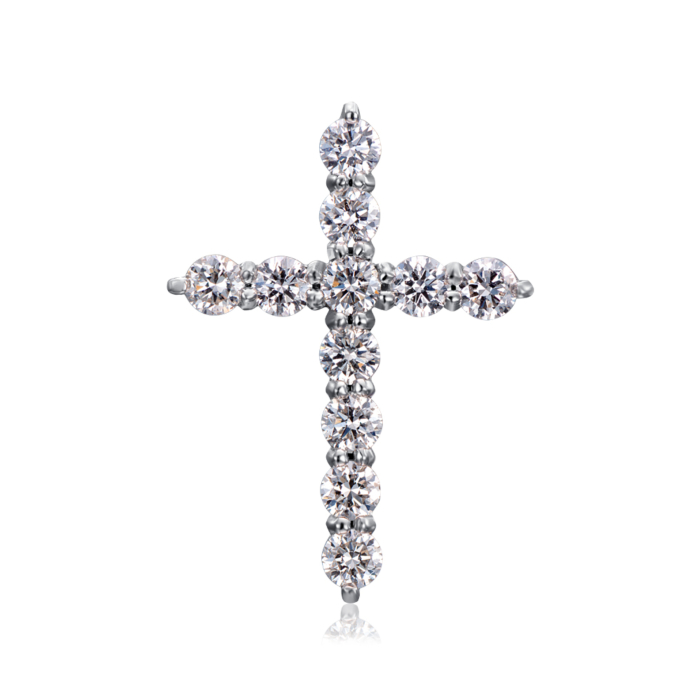Золотий хрестик з діамантами. Артикул 51928-1/02/1/8556