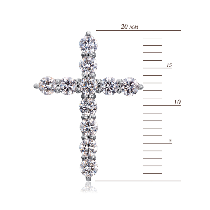 Золотий хрестик з діамантами. Артикул 51928-1/02/1/8556