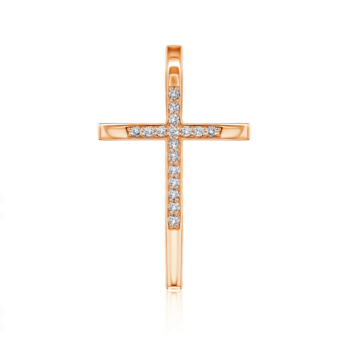 Золотой крестик с бриллиантами. Артикул 51941/01/1/9023