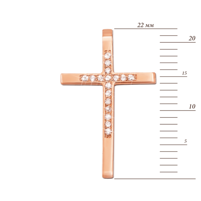 Золотий хрестик з діамантами. Артикул 51941/1