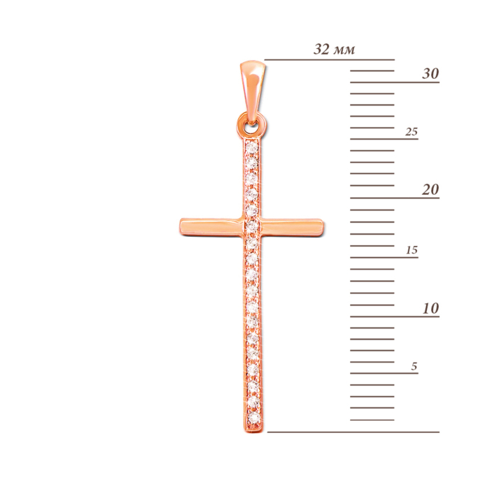 Золотий хрестик з діамантами. Артикул 51950/1