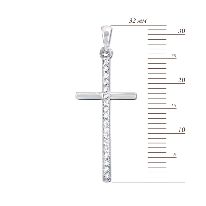 Золотий хрестик з діамантами. Артикул 51950/1б