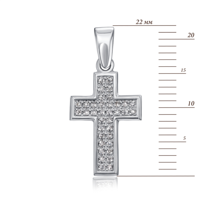 Золотий хрестик з діамантами. Артикул 51967/02/1/9107