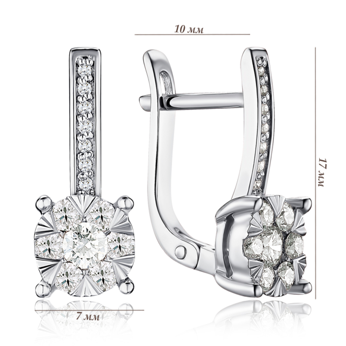 Золоті сережки з діамантами. Артикул 520040/02/1/8117