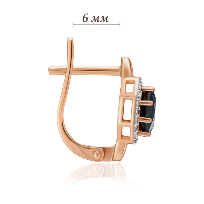 Золотые серьги с сапфиром и бриллиантами. Артикул 520051/01/1/8121