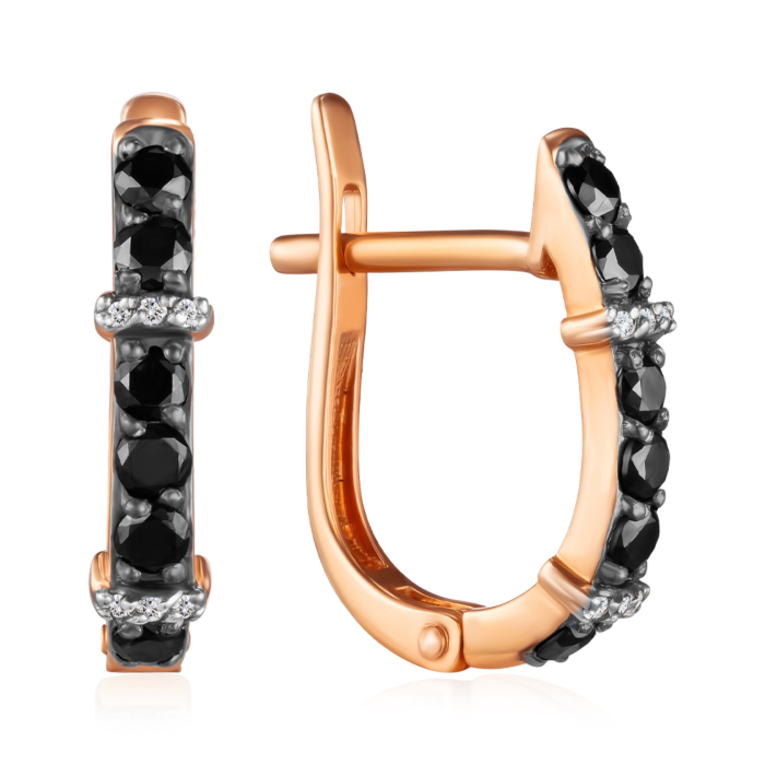 Золоті сережки з діамантами. Артикул 520063/01/1/10399