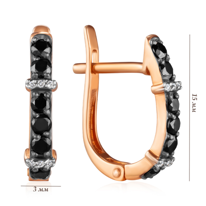 Золоті сережки з діамантами. Артикул 520063/01/1/10399