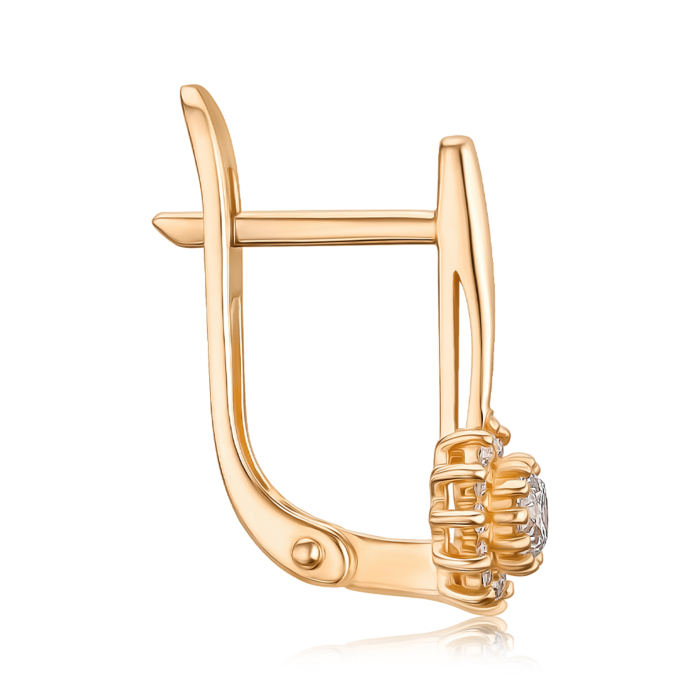 Золотые серьги с бриллиантами 520117/01/0/9746