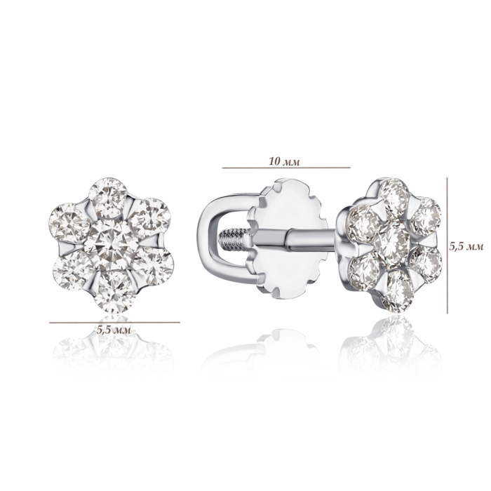 Золоті сережки-пусети з діамантами 520122/02/1/11839