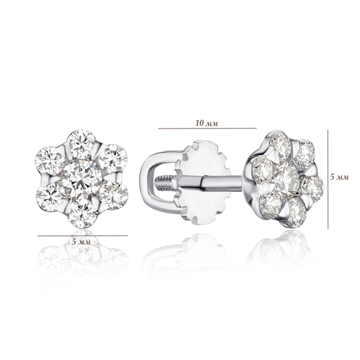 Золоті сережки-пусети з діамантами 520122/02/1/8942