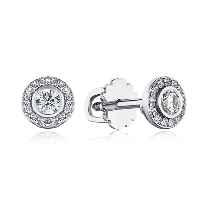 Золоті сережки з діамантами. Артикул 520125/02/1/10830