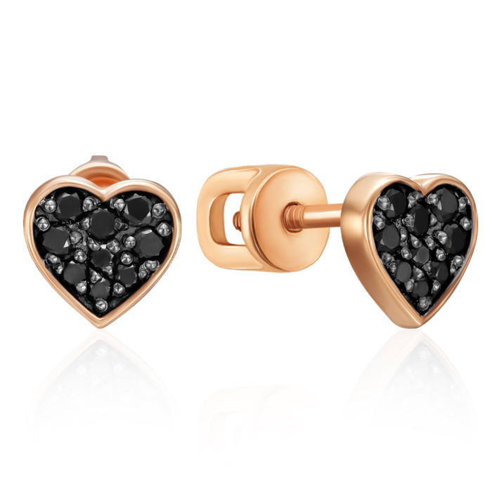 Золотые пуссеты с бриллиантами. Артикул 520127/01/1/10698