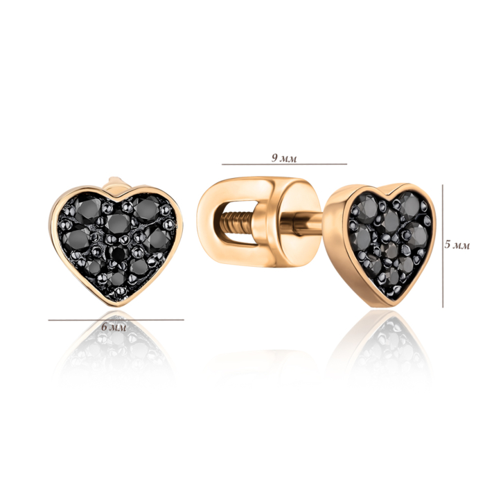 Золоті сережки з діамантами. Артикул 520127/01/1/11756