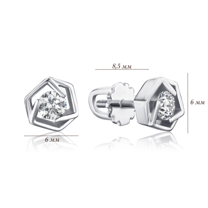 Золоті сережки-пусети з діамантом 520133/02/1/8014