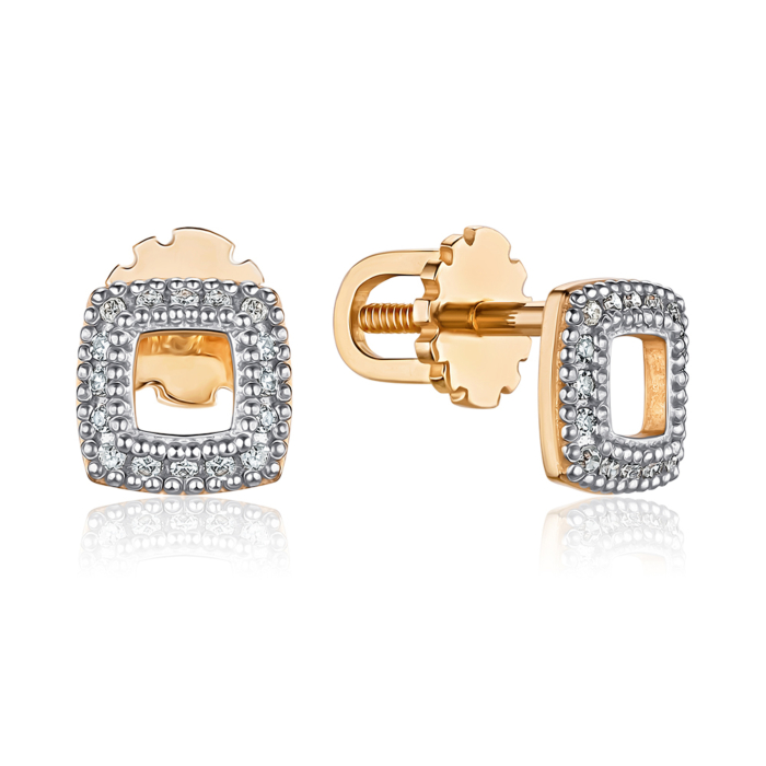 Сережки з червоного золота з діамантами 520145/01/1/8007