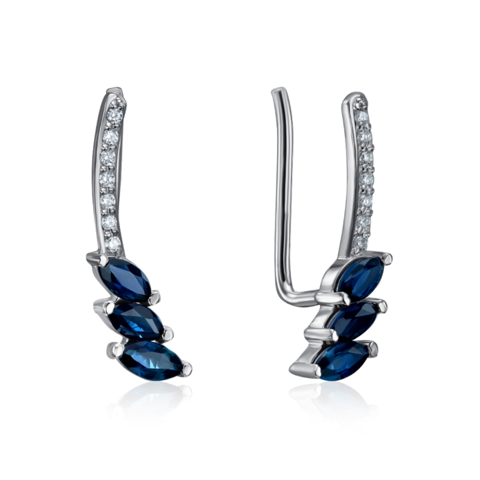 Золотые каффы с сапфирами и бриллиантами. Артикул 520148/02/1/8729