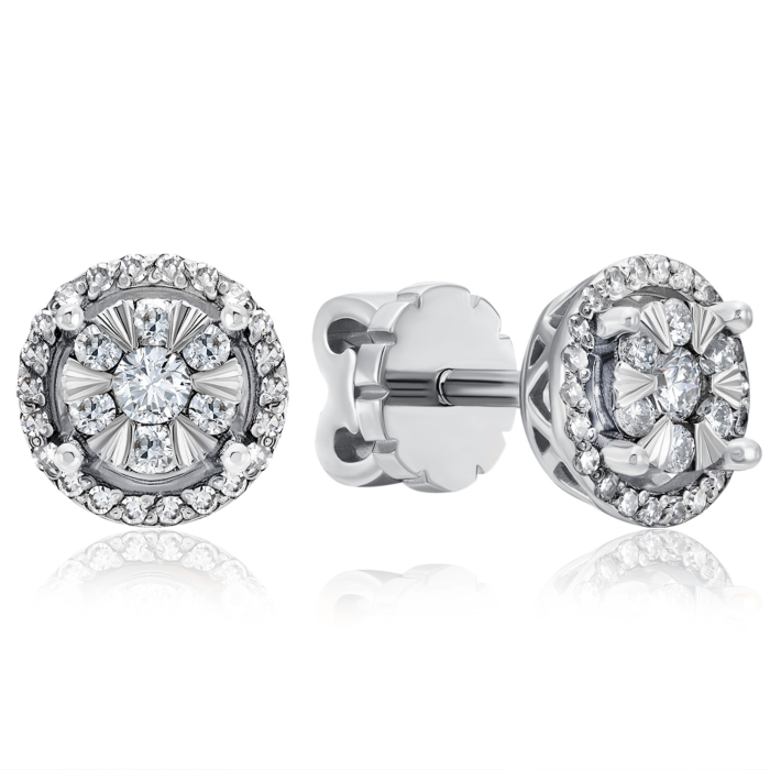 Золотые серьги с бриллиантами. Артикул 520155/02/1/11358