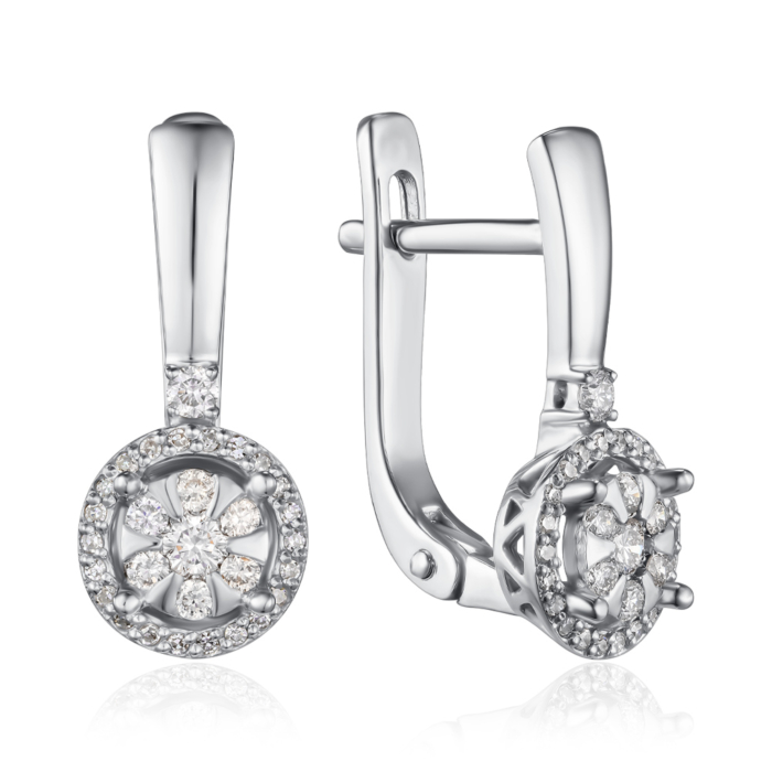 Золоті сережки з діамантами. Артикул 520156/02/1/11357