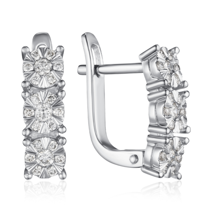 Золотые серьги с бриллиантами. Артикул 520158/02/1/11332