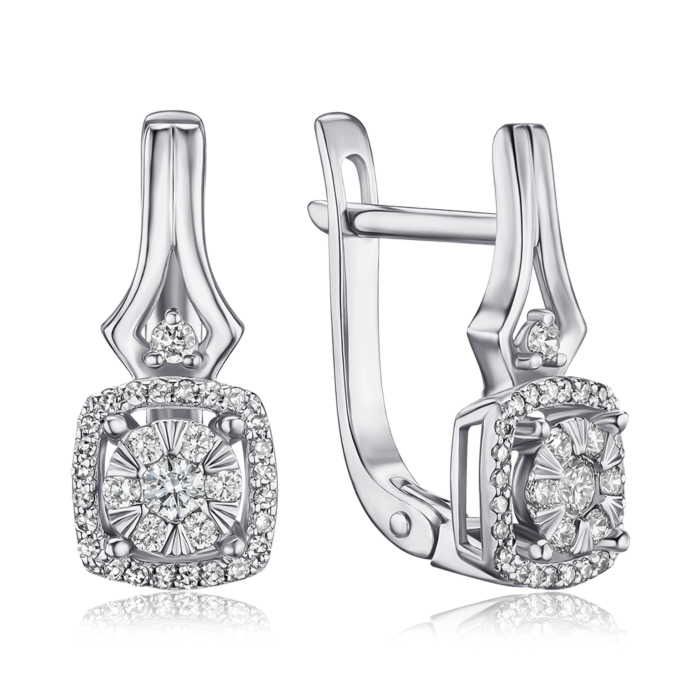 Сережки з білого золота з діамантами 520160/02/1/11322