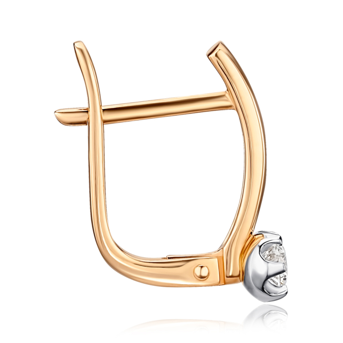 Золотые серьги с бриллиантом. Артикул 520168/14/1/8003