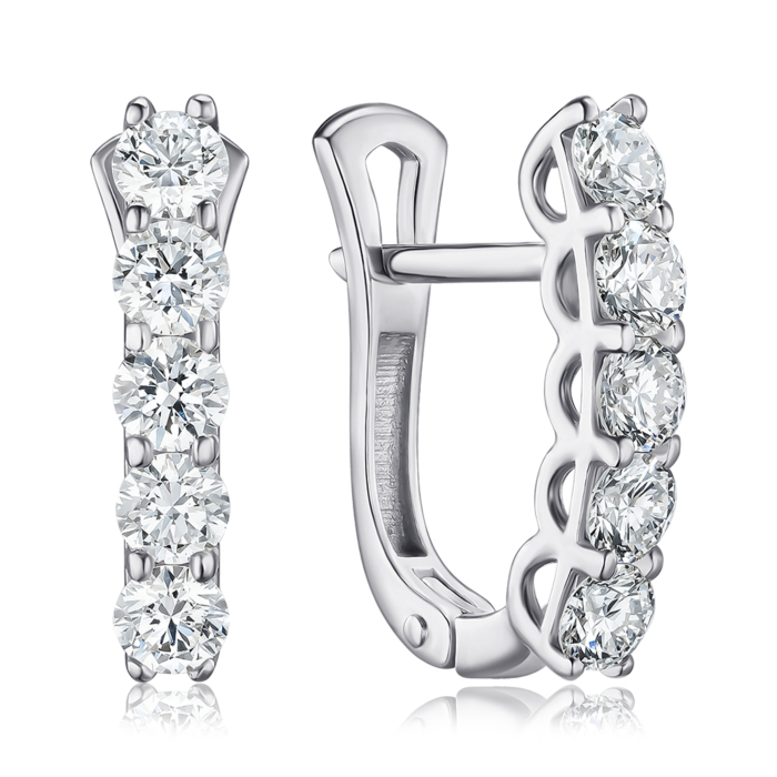 Золоті сережки з екодіамантами. Артикул 520169-L/02/1/11901