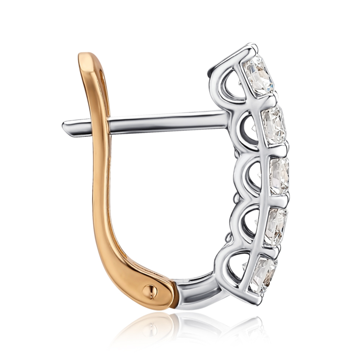 Золотые серьги с экобриллиантами. Артикул 520169-L/14/1/11901