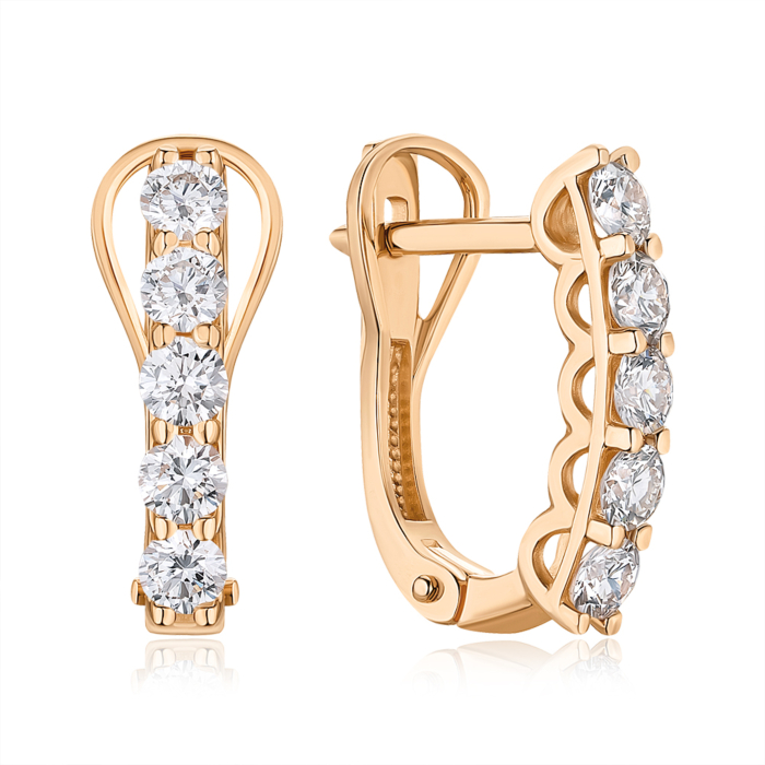 Золоті сережки з діамантами 520169/01/0/9024