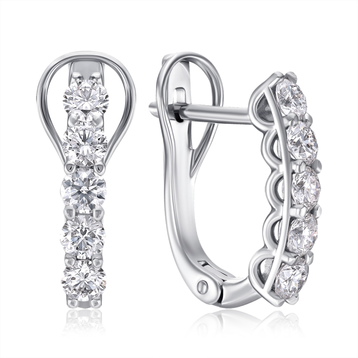 Золотые серьги с бриллиантами. Артикул 520169/02/1/8010