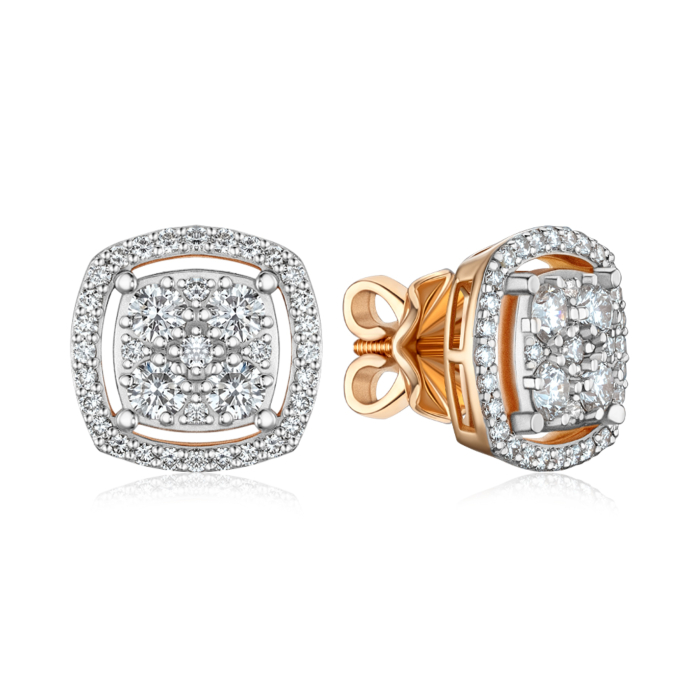 Золоті сережки-пусети з діамантами 520171/01/1/8233