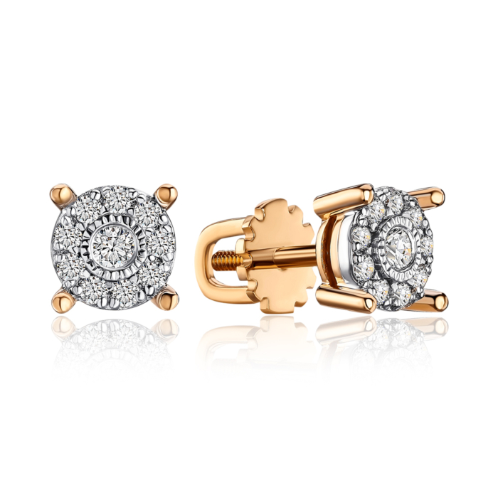 Золотые серьги с бриллиантами. Артикул 520176/14/3/8247