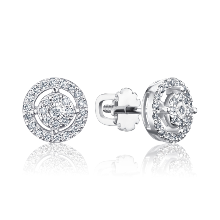 Золоті сережки-пусети з діамантами 520180/02/1/12010