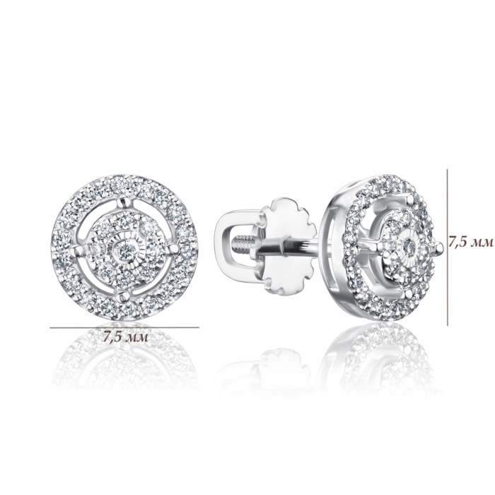 Золоті сережки-пусети з діамантами 520180/02/1/12010