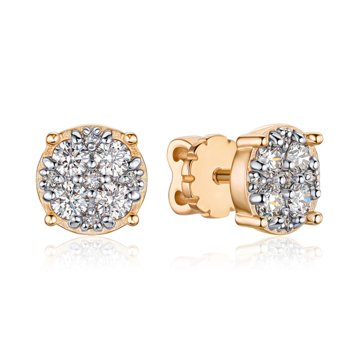 Золоті сережки-пусети з діамантами 520186/01/1/9757